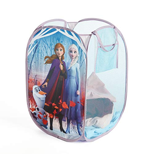 Idea Nuova Frozen 2 pop-up hamper dimensions 21.5h x 13.5w x 13.5l for bedrooms.