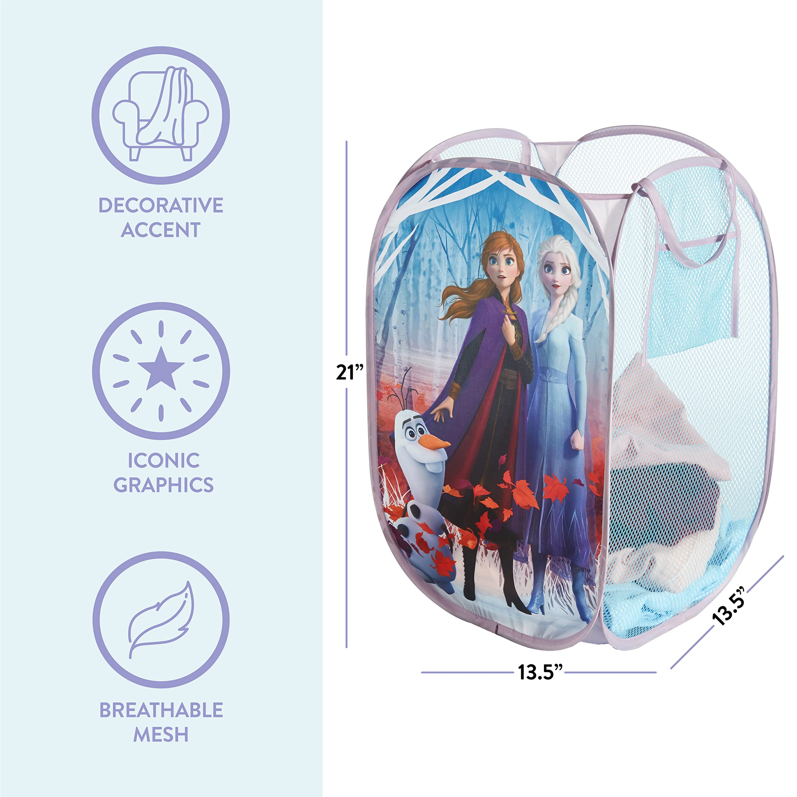 Idea Nuova pop-up hamper collapsible storage folds flat when not in use.