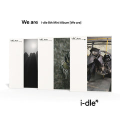 IDLE 8th mini album WE ARE folded poster and photocard emphasize collectible potential.
