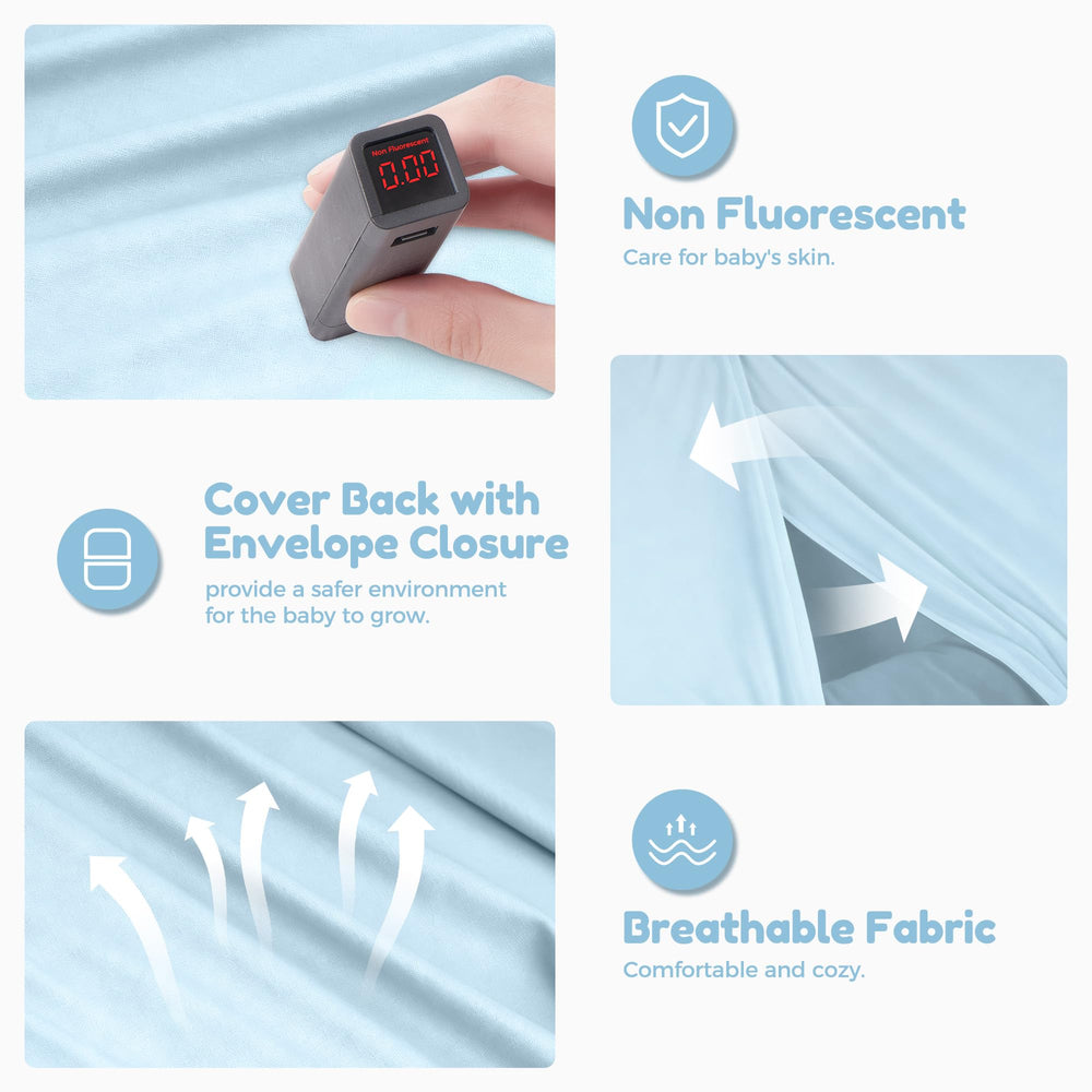 Idudbid baby lounger blue cover removable close-up enables quick cleaning.
