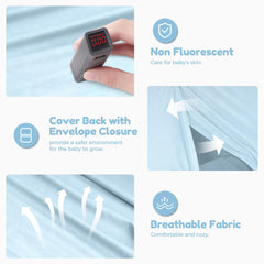 Idudbid baby lounger blue cover removable close-up enables quick cleaning.