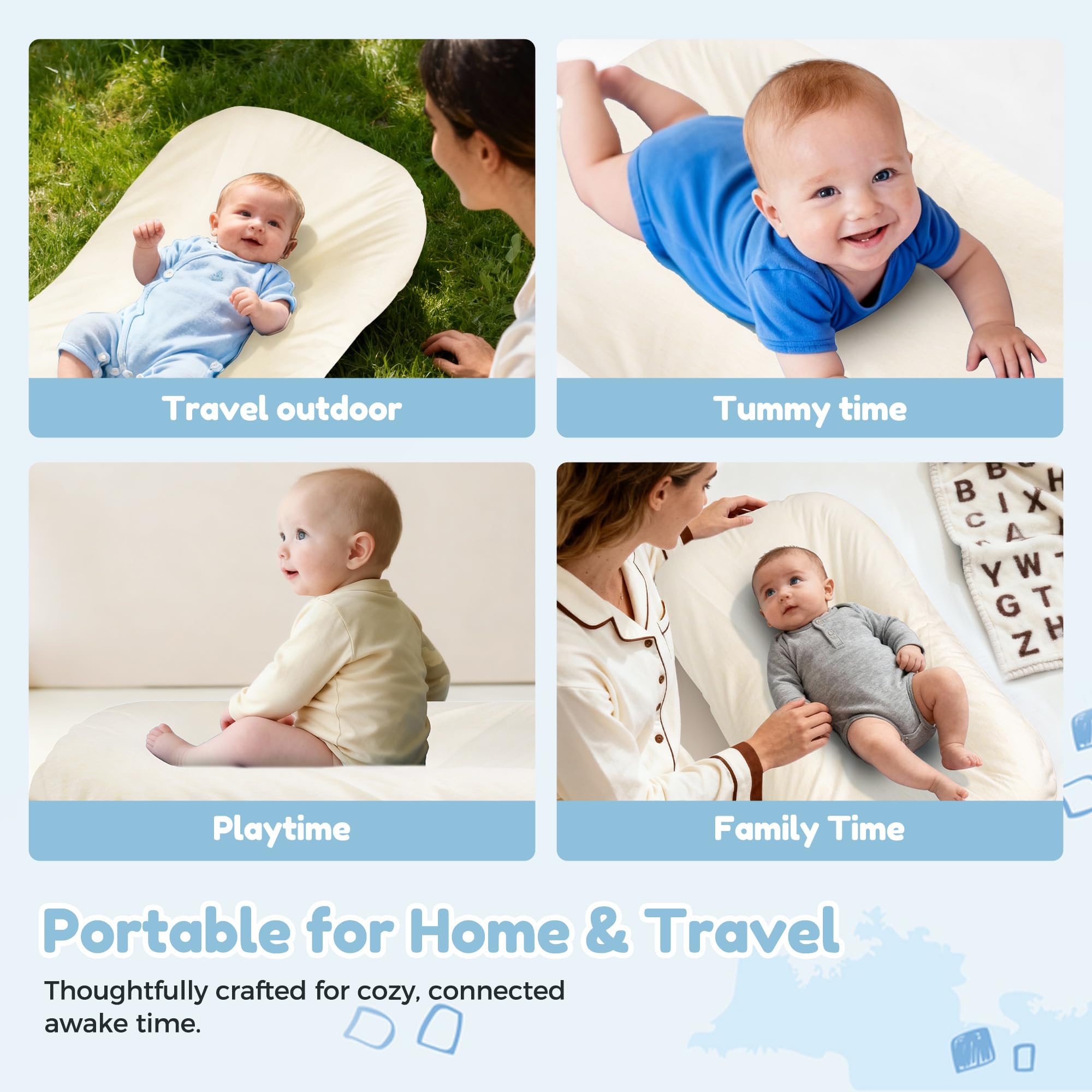 Idudbid breathable cotton nest ideal for supervised play and nap