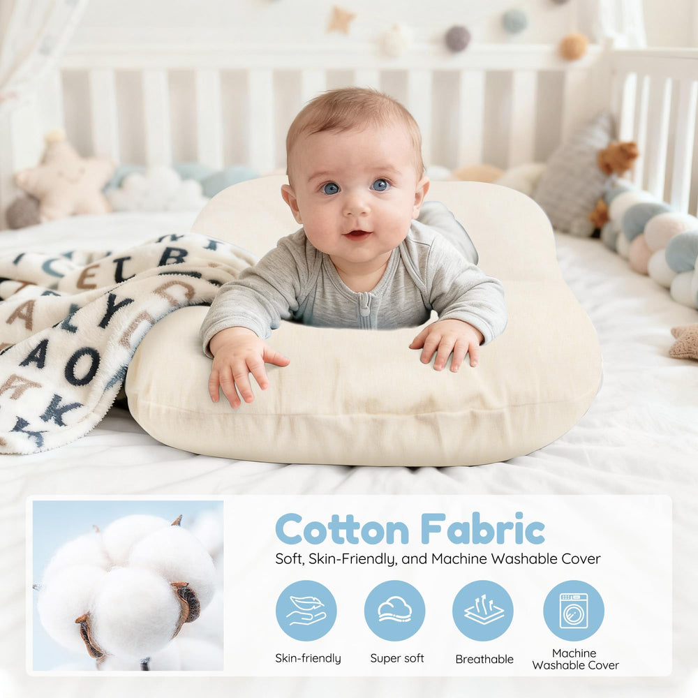 Idudbid baby lounger cashmere beige soft cotton for newborn comfort