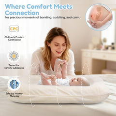 Idudbid baby lounger cashmere beige with washable cover for easy cleanup