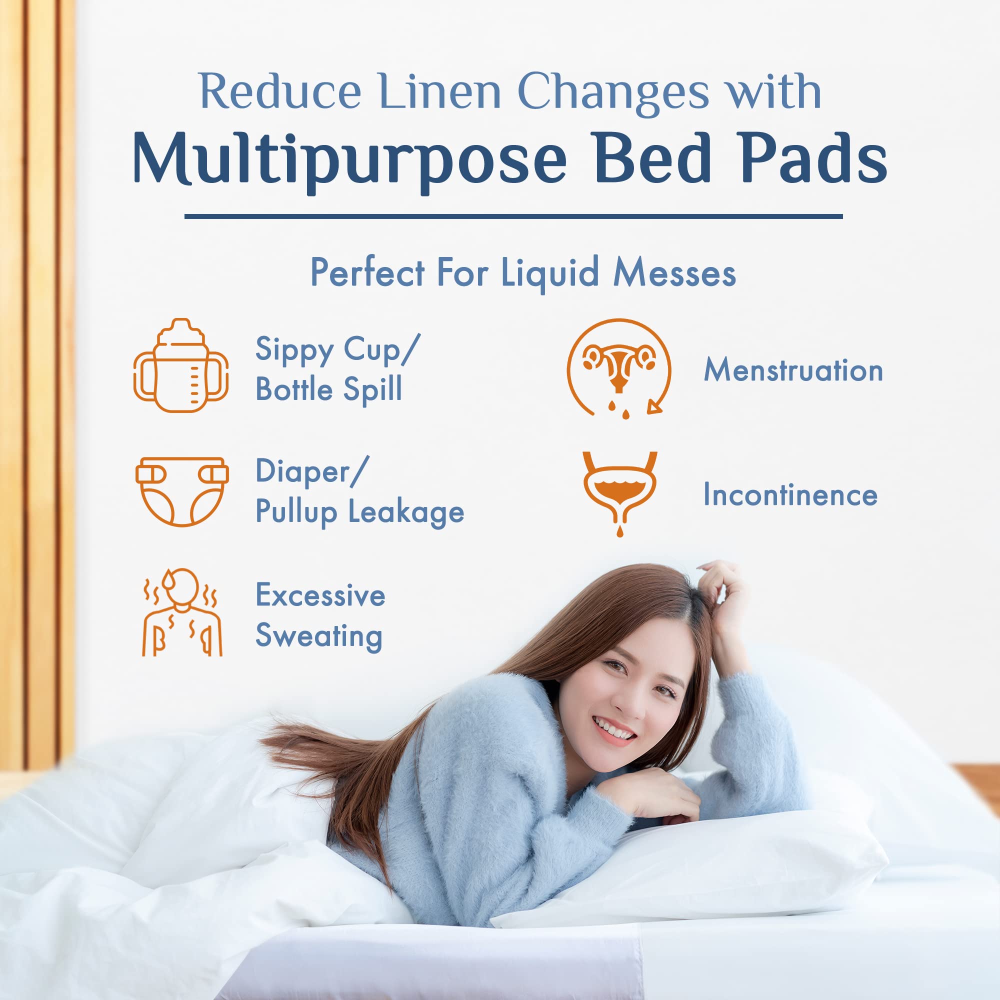 Idyll Nights machine-washable bed pad highlights easy care.