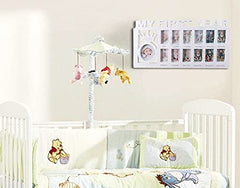 iEasey First Year Frame birthday opening fits a 7x7 cm photo for a standout yearly portrait.