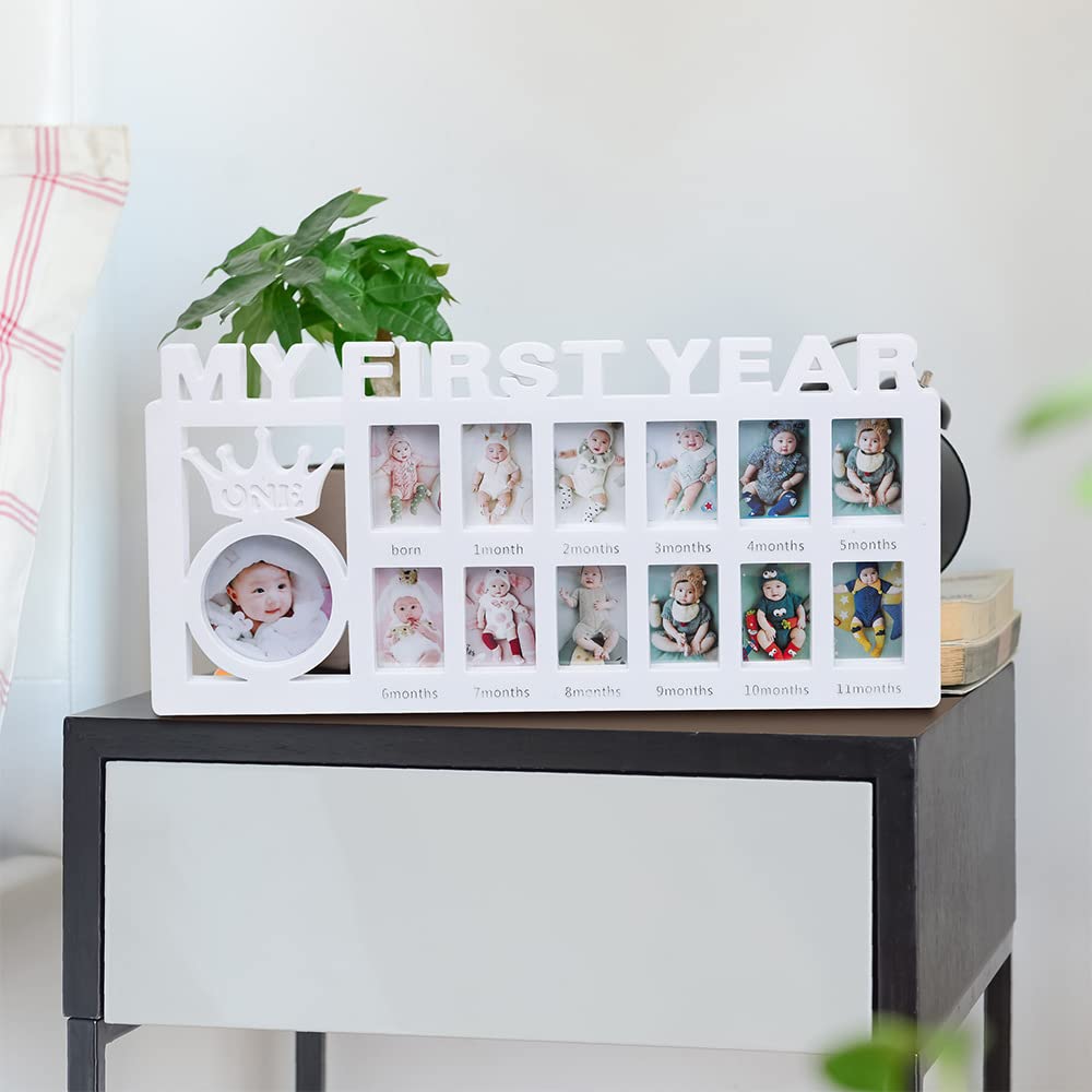 iEasey First Year Frame can hang on the wall or stand on a table for versatile display.