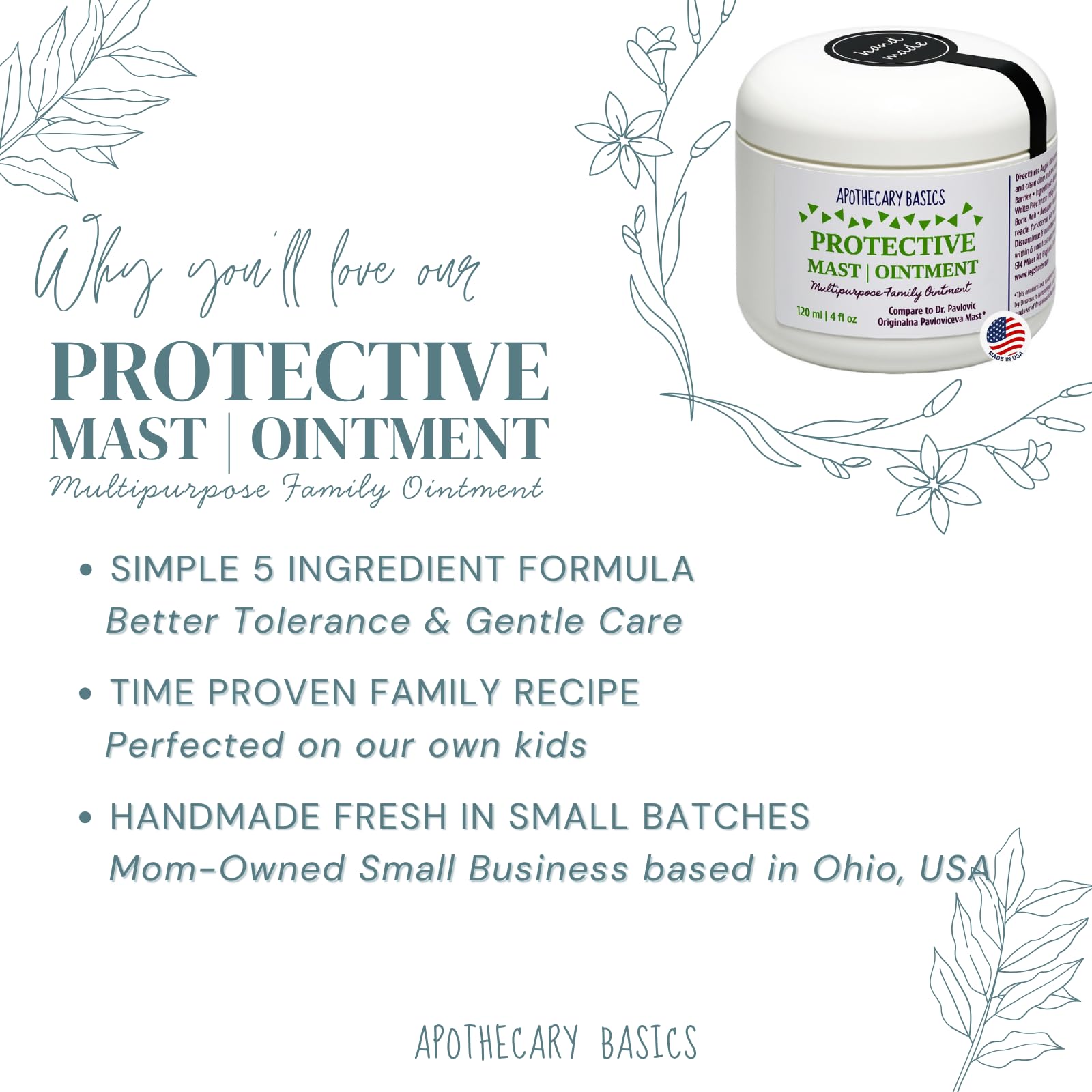 Handmade small-batch jar of IEG Store Protective Ointment for sensitive skin.