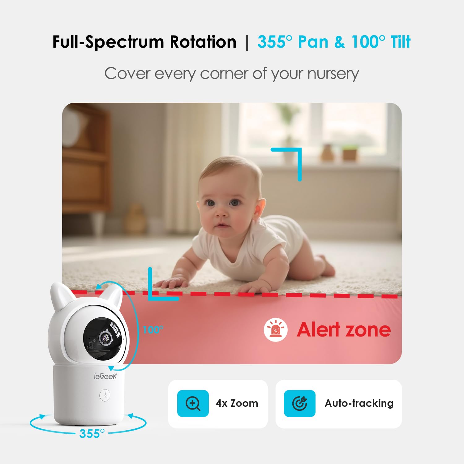 ieGeek infrared night vision provides clear low-light monitoring