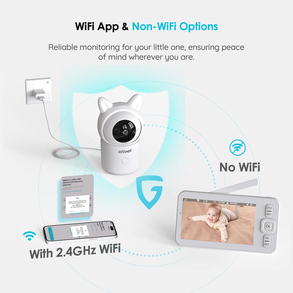 ieGeek baby monitor motion tracking follows your baby's movements for alerts.