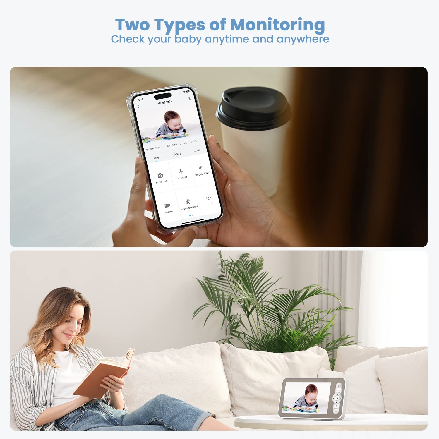 ieGeek baby monitor PTZ with wide coverage for easy monitoring
