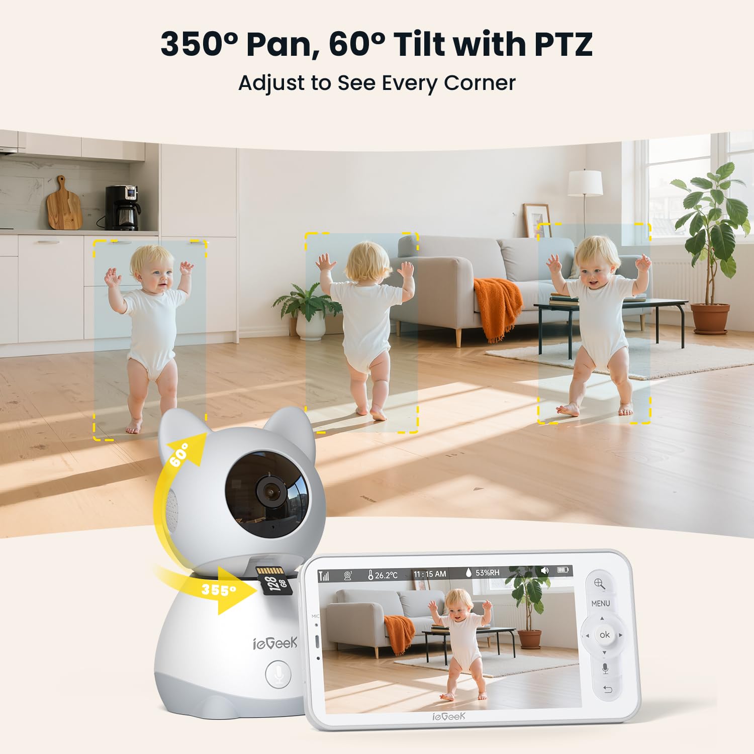 ieGeek night vision mode provides sharp visibility in low light
