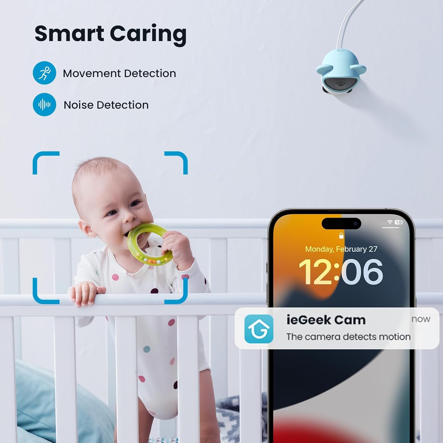 ieGeek PTZ camera offers 355-degree rotation and 55-degree tilt.