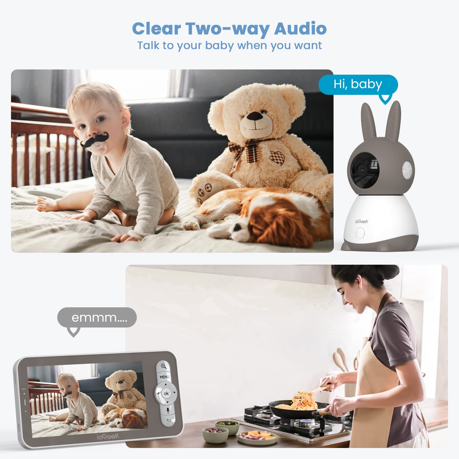ieGeek two-way audio with lullabies for soothing on demand