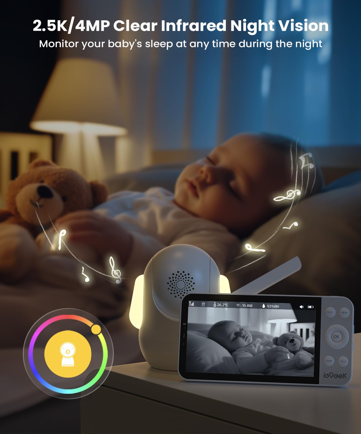 IeGeek two-way talk enables direct audio bonding from anywhere.
