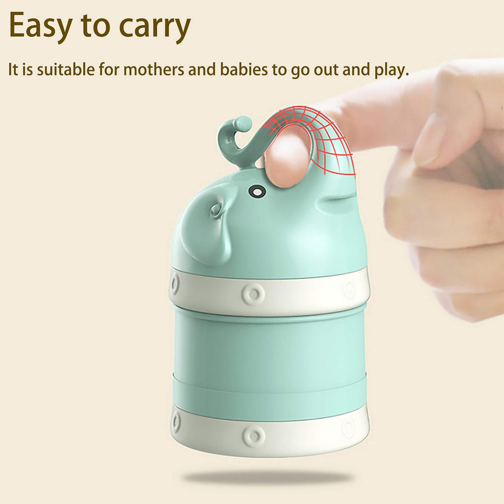 IENYPA baby milk dispenser stacked layers, three compartments for meals on travel.