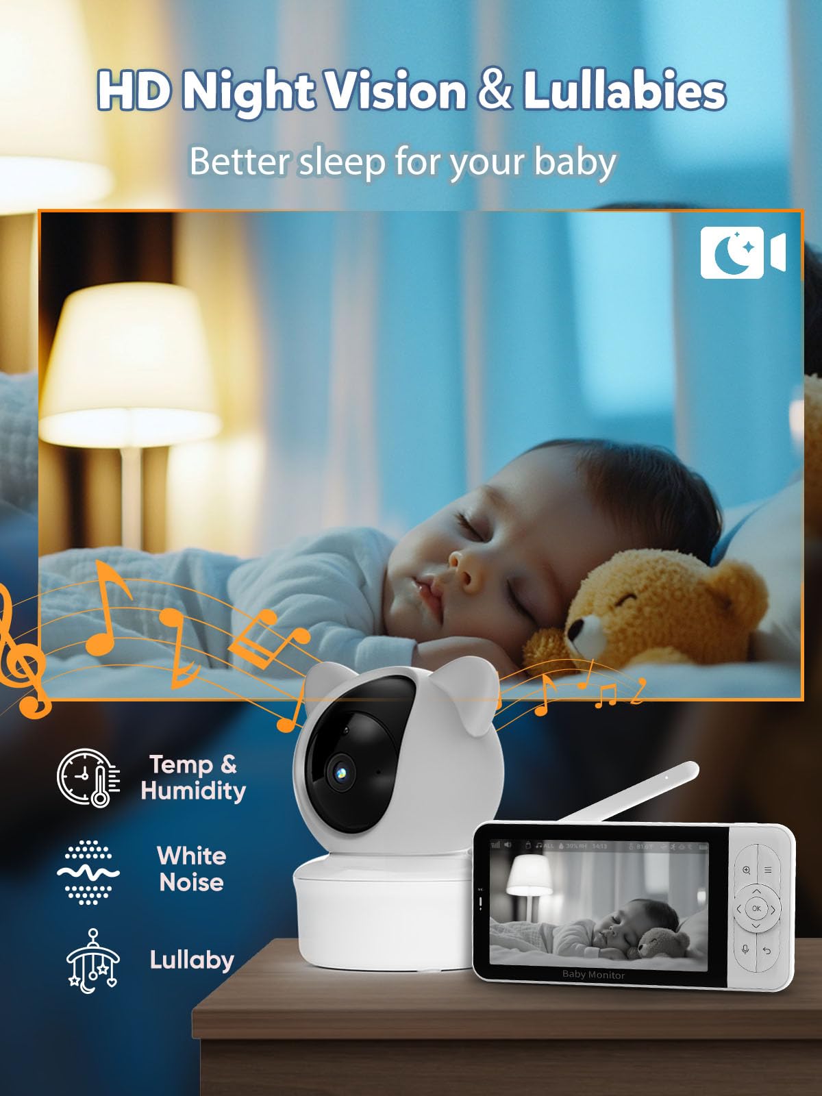 iFamily 2-way talk and lullabies soothe baby remotely