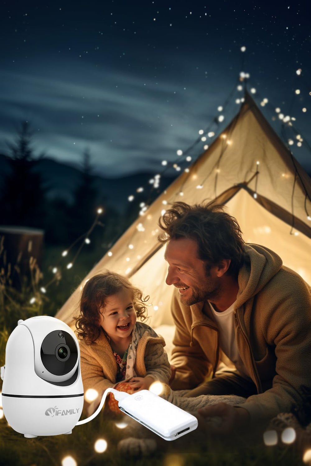 iFamily two-way-talk enables calm exchanges with baby from any room.
