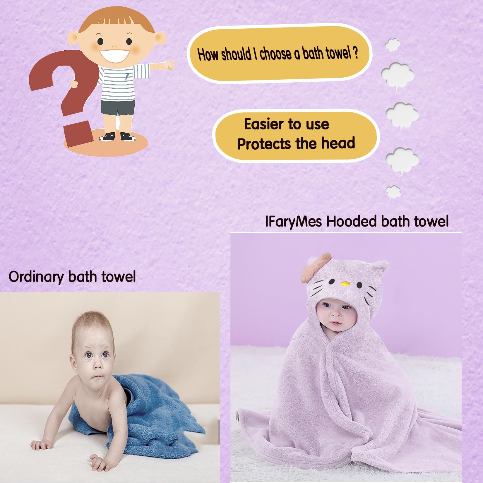IFaryMes deer hooded towel design adds fun for kids during drying