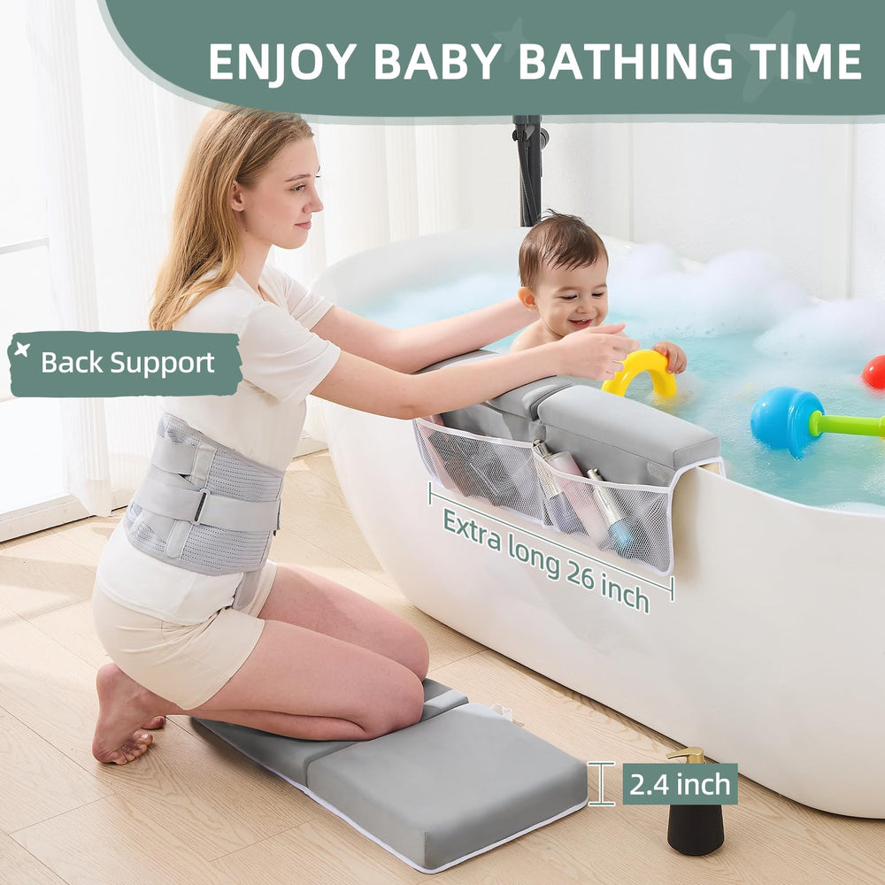 IFNOW back brace offers lumbar support for longer, more comfortable baths.