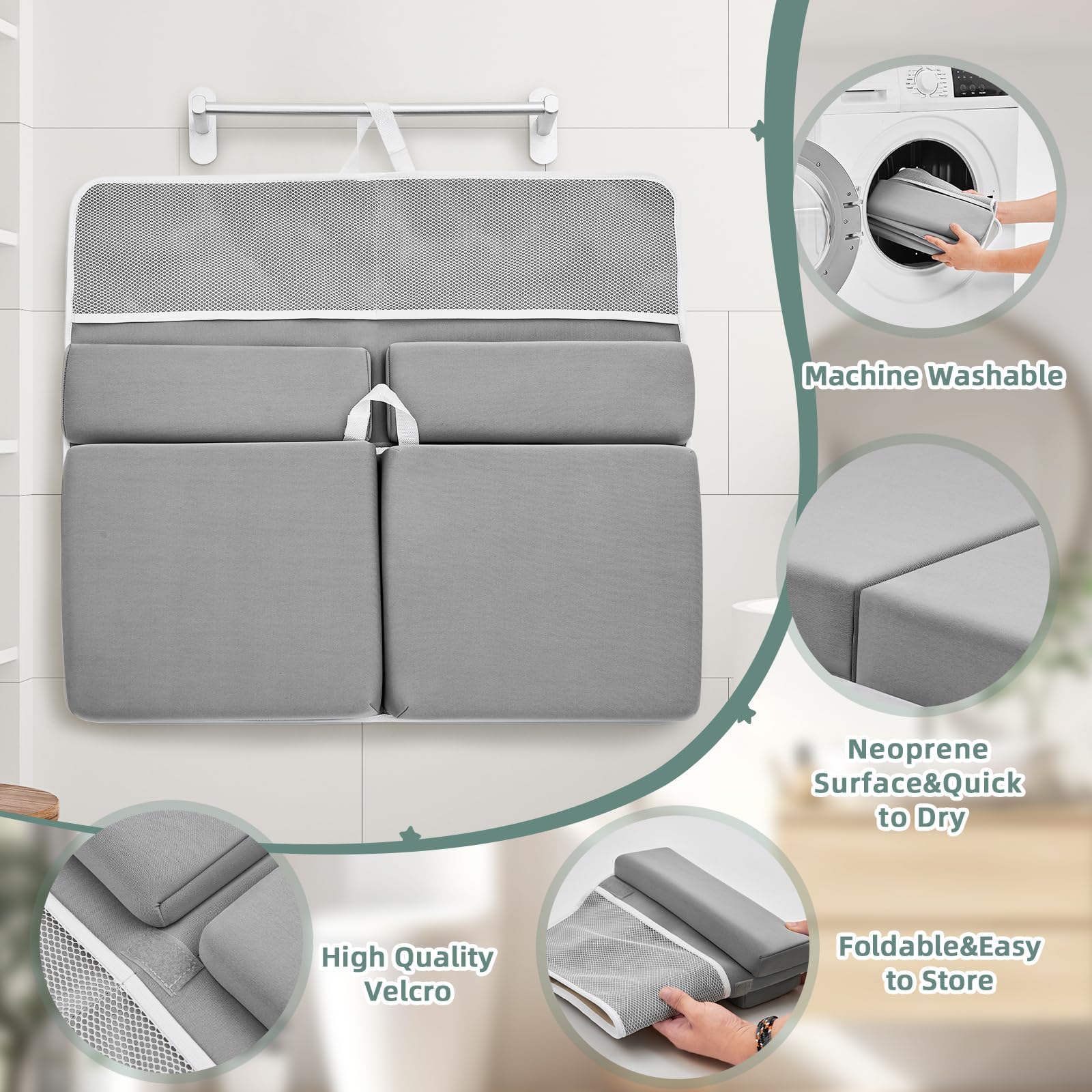 IFNOW non-slip bottom helps pad stay put on slippery tubs