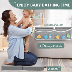 IFNOW elbow rest pad with mesh pockets keeps bath toys organized