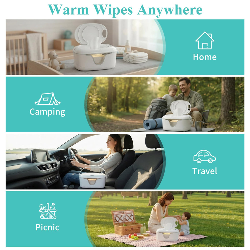 IGERI rechargeable battery wipe warmer for versatile power options.