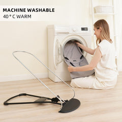 iGRATENS baby bouncer cover close-up highlights machine-washable design for quick refresh.