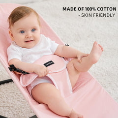 iGRATENS Bliss bouncer pink cover fits snugly for comfy seating.