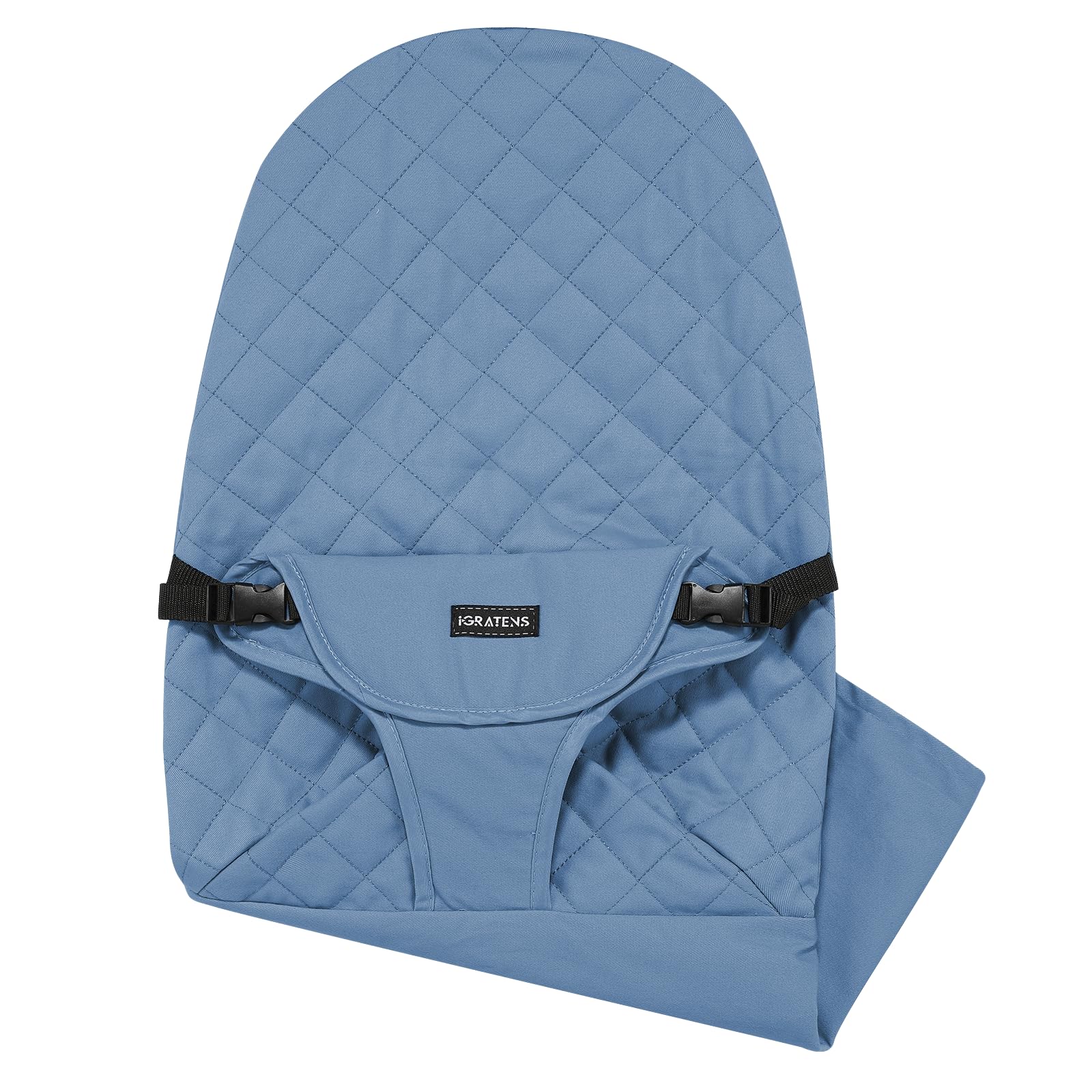 iGRATENS bouncer cover blue for Balance Soft, snug cotton fit for baby's comfort.