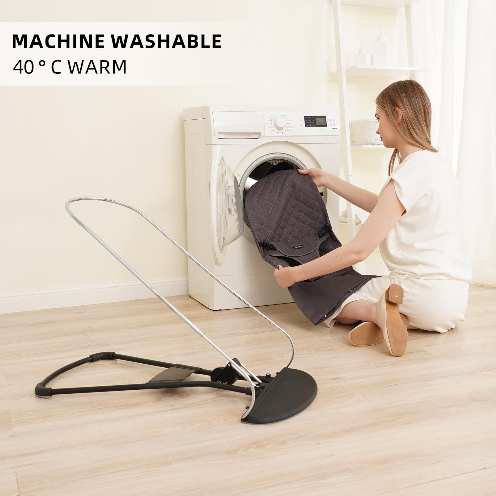 iGRATENS bouncer cover machine washable convenience for quick cleaning.