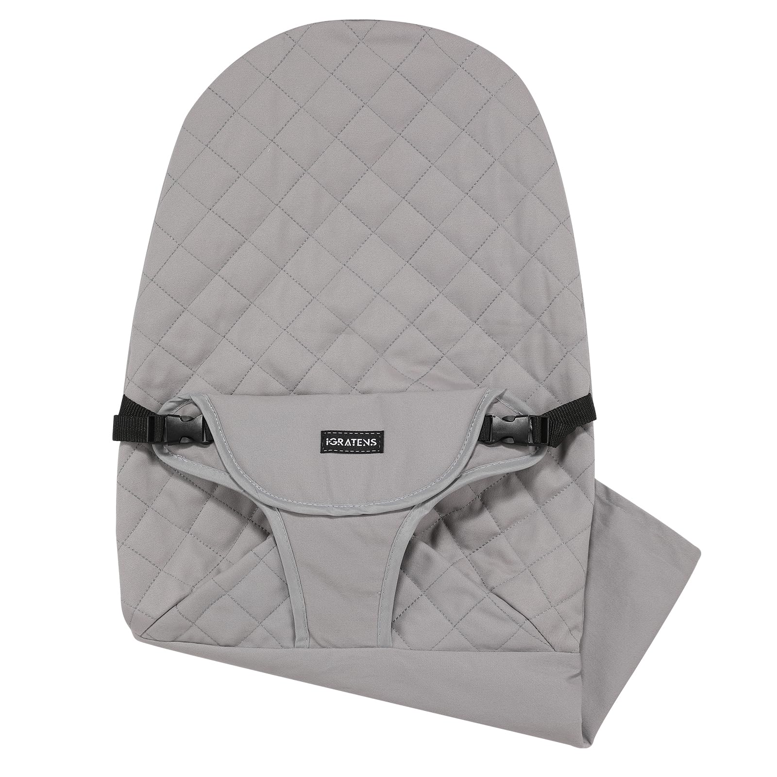 iGRATENS fabric seat cover on Bliss Bouncer shows skin-friendly cotton and snug fit.