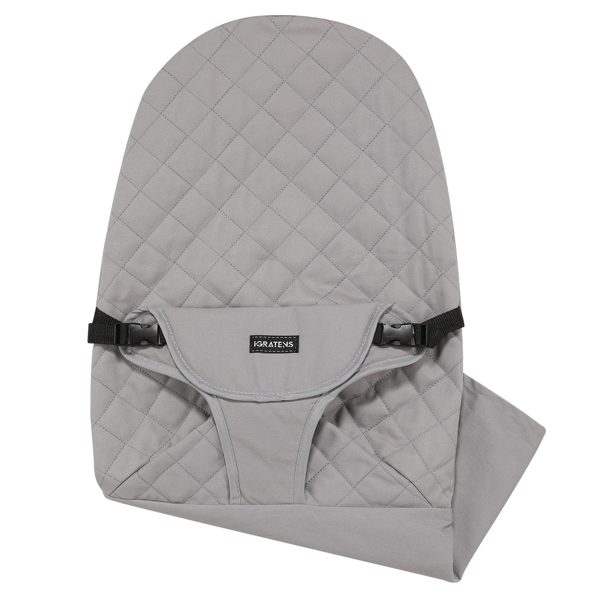 iGRATENS fabric seat cover on Bliss Bouncer shows skin-friendly cotton and snug fit.