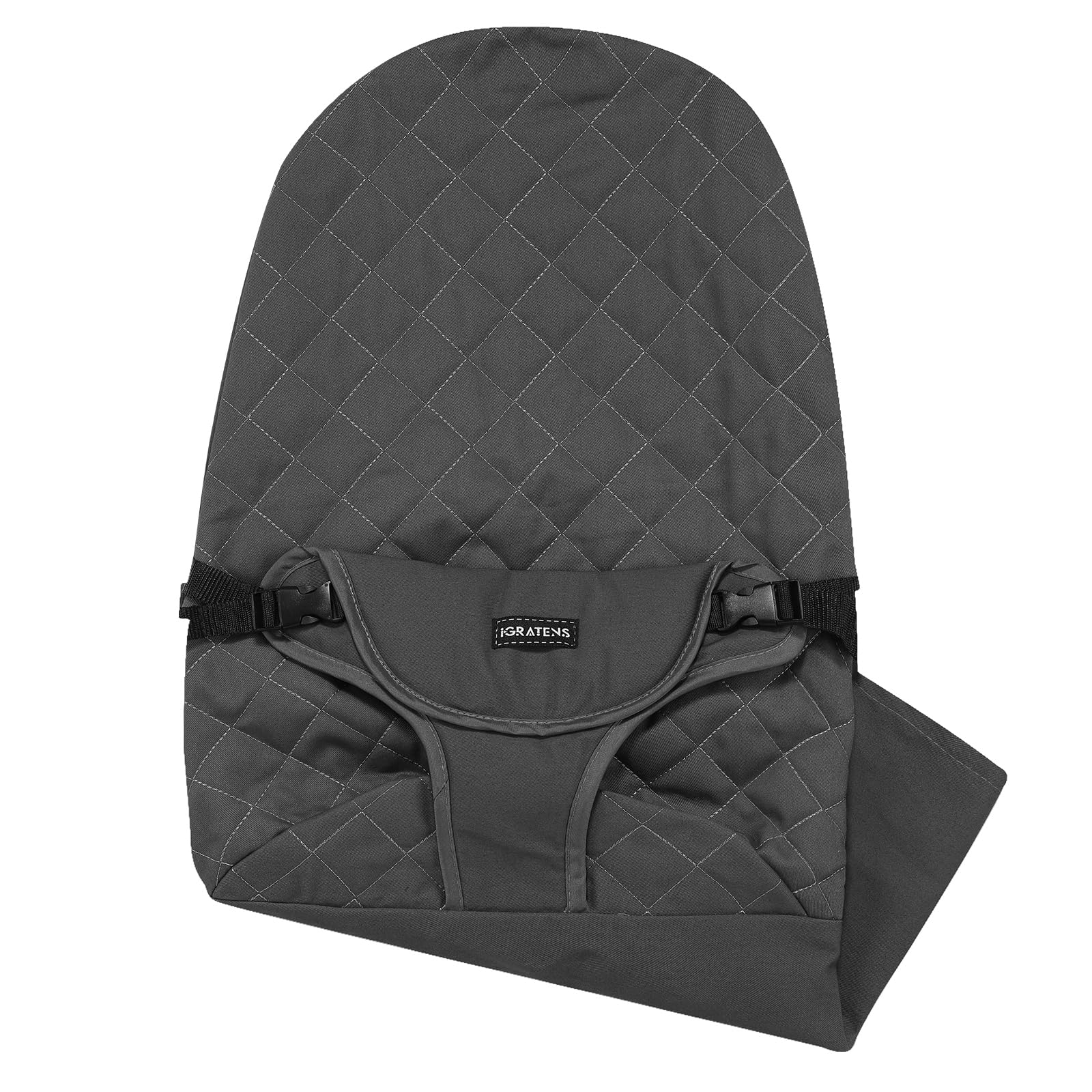 iGRATENS fabric seat for bouncer in black offers soft touch and classic look.