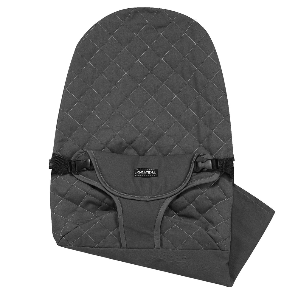 iGRATENS fabric seat for bouncer in black offers soft touch and classic look.