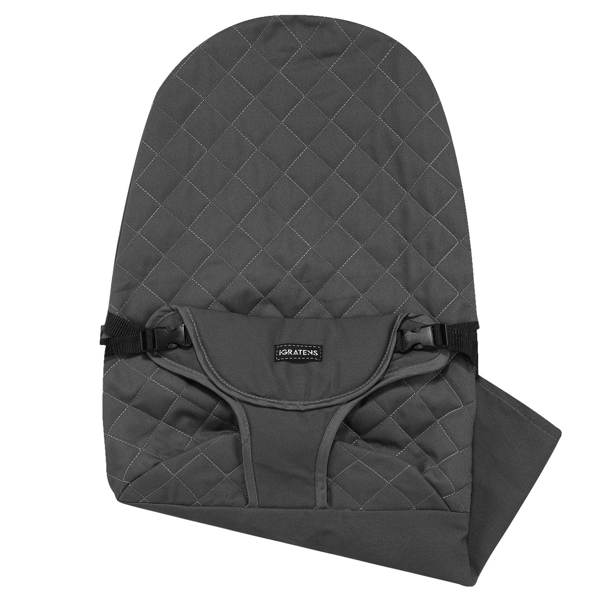 iGRATENS fabric seat for bouncer in black offers soft touch and classic look.