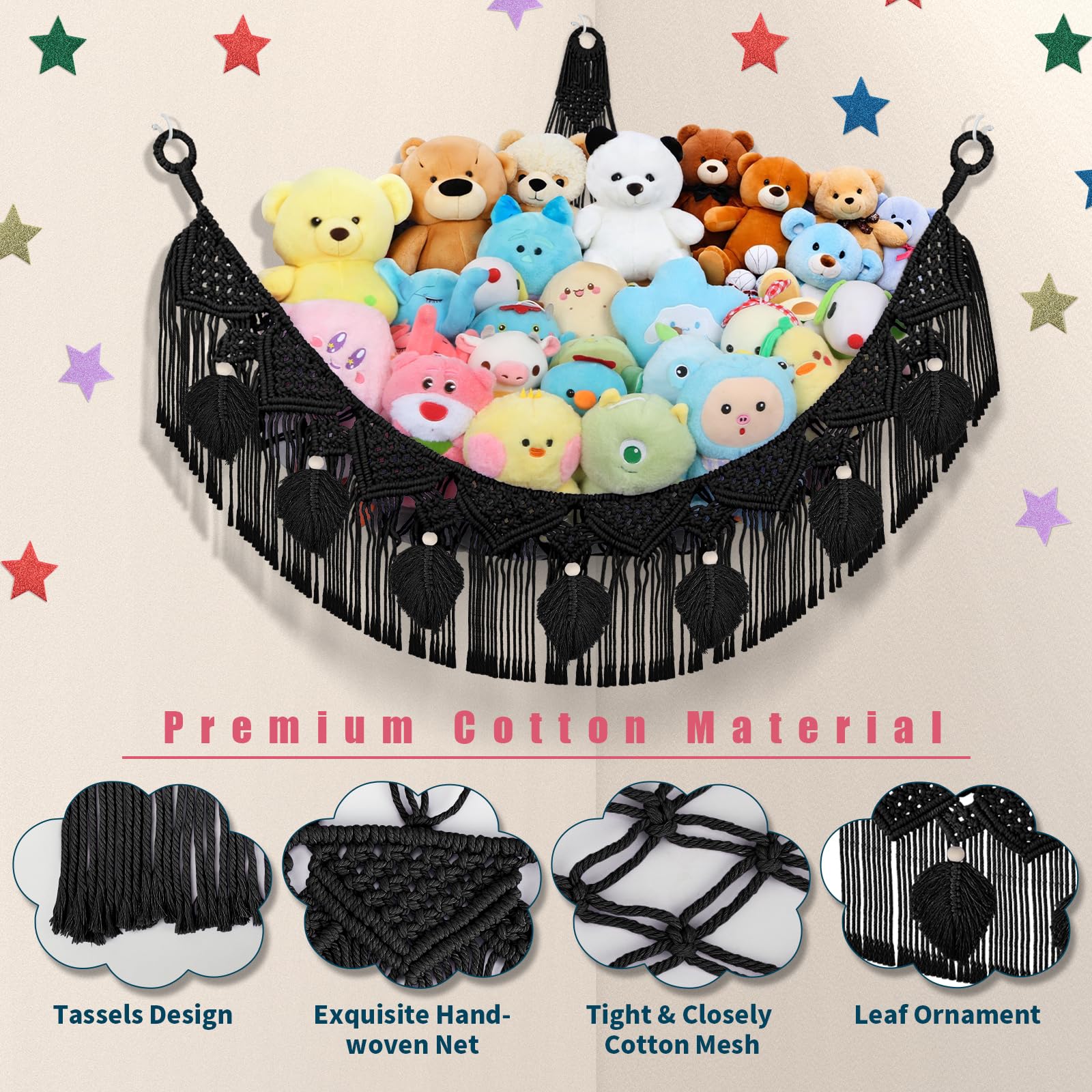 iHansee jumbo hammock mesh for plush toys and blankets