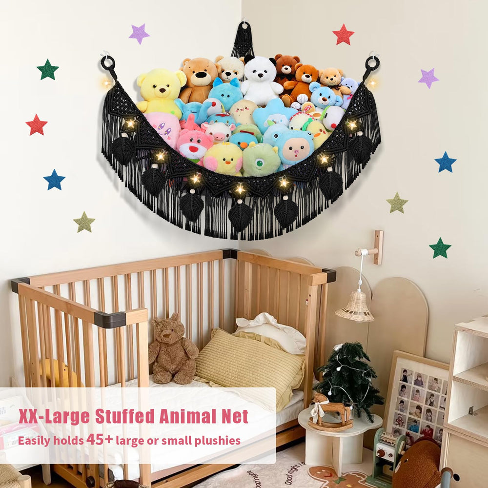 iHansee star lights styling the plush storage nook in nursery