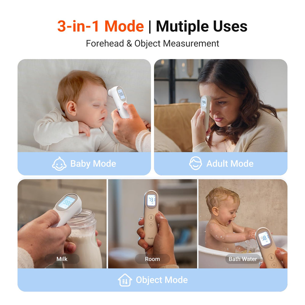 iHealth PT9L 3-color backlit display for easy temp interpretation.
