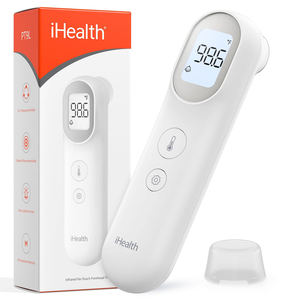iHealth PT9L forehead measurement for quick adult and kid checks.