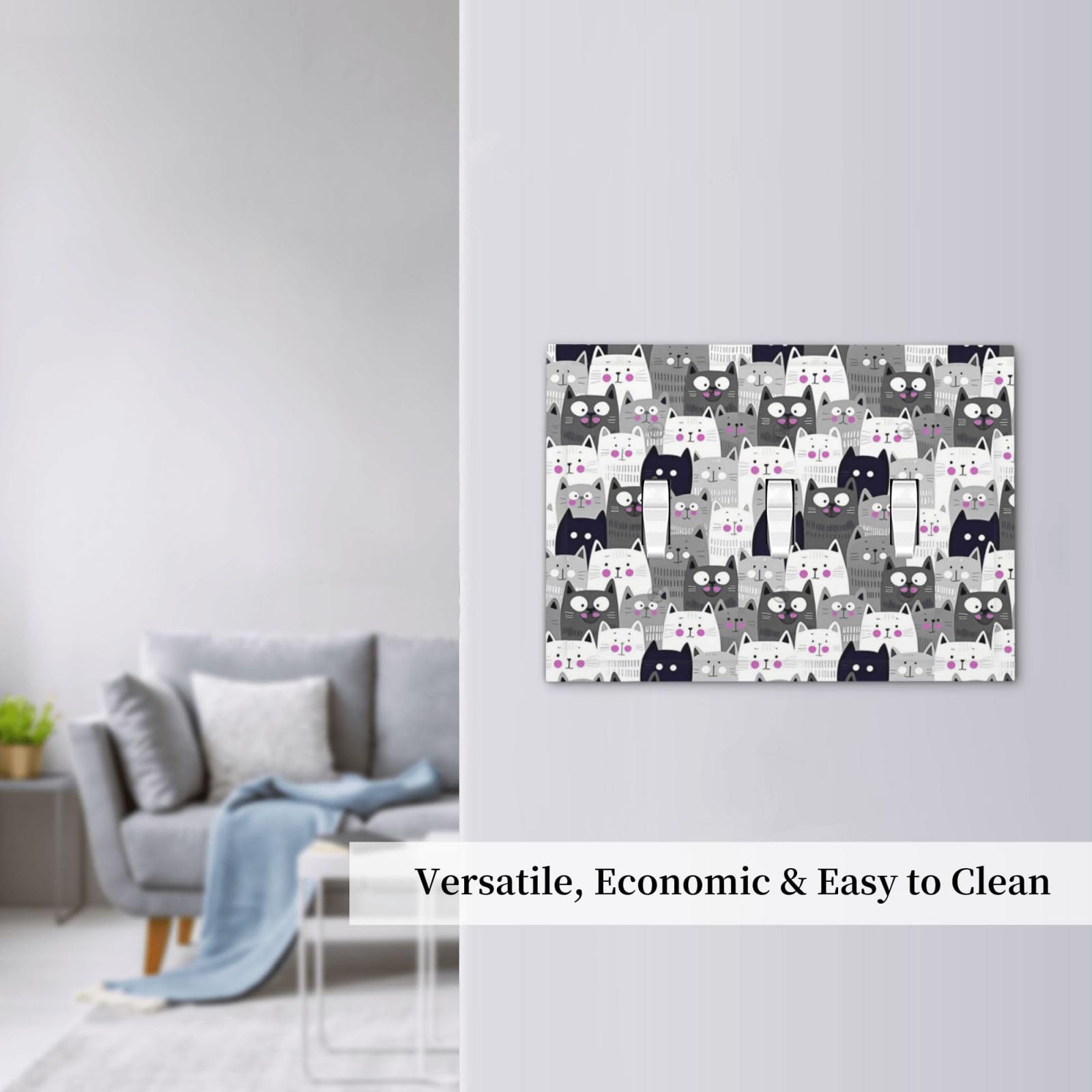 Ihsourgnitnem high-definition cat art switch, vibrant decor element