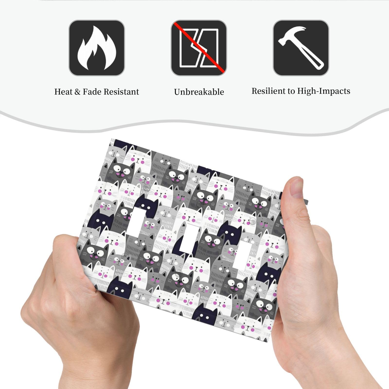 Ihsourgnitnem invisible screws switch plate, seamless and clean finish