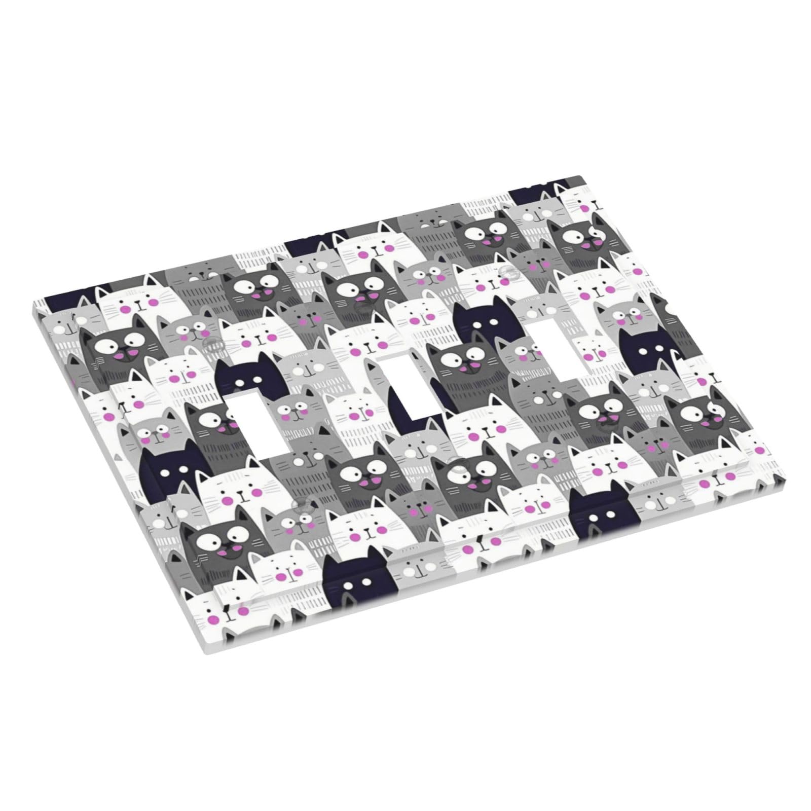 Ihsourgnitnem cat face faceplate, perfect nursery decor with subtle charm
