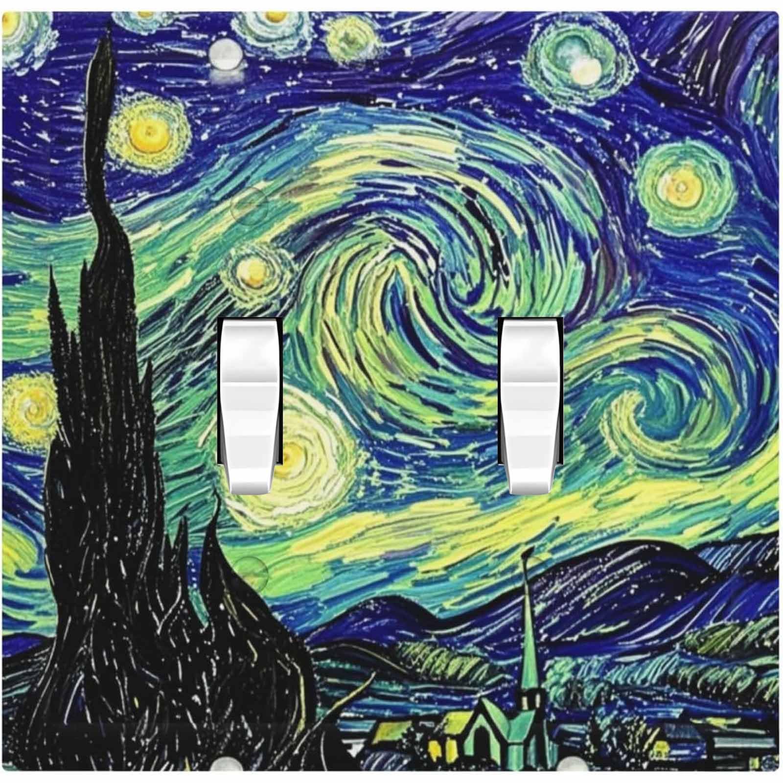 Ihsourgnitnem starry night abstract switch plate with vivid art for living spaces