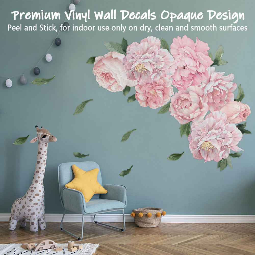 iinuu 12-19 inch peony decals collection for vibrant wall art