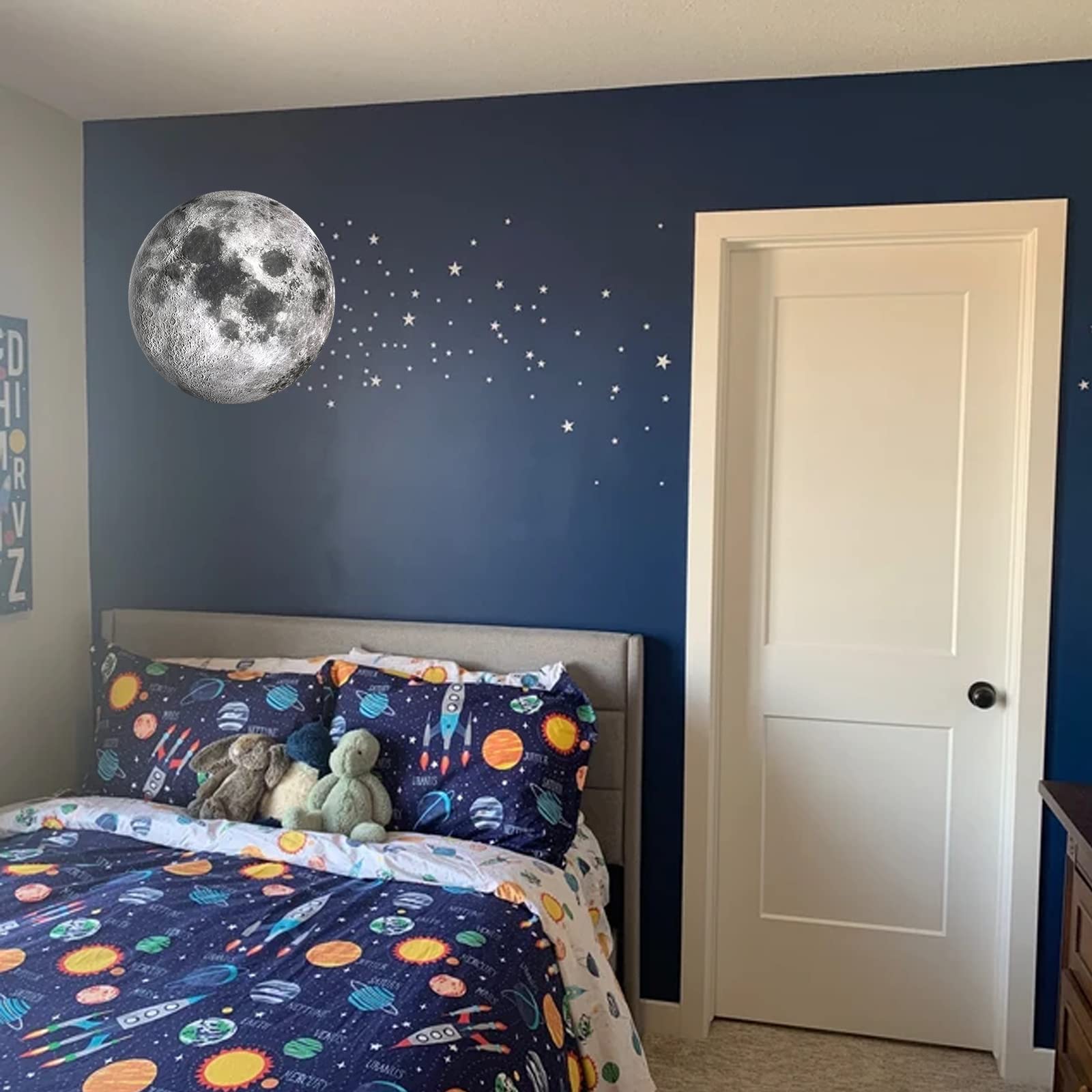 iinuu large moon wall decal adds cozy mood to nursery walls