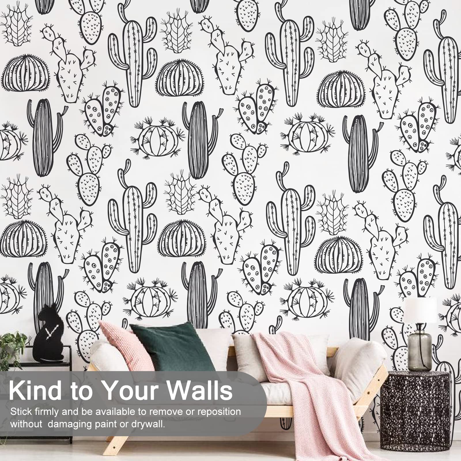 iinuu cactus decal for living rooms offers versatile DIY décor.