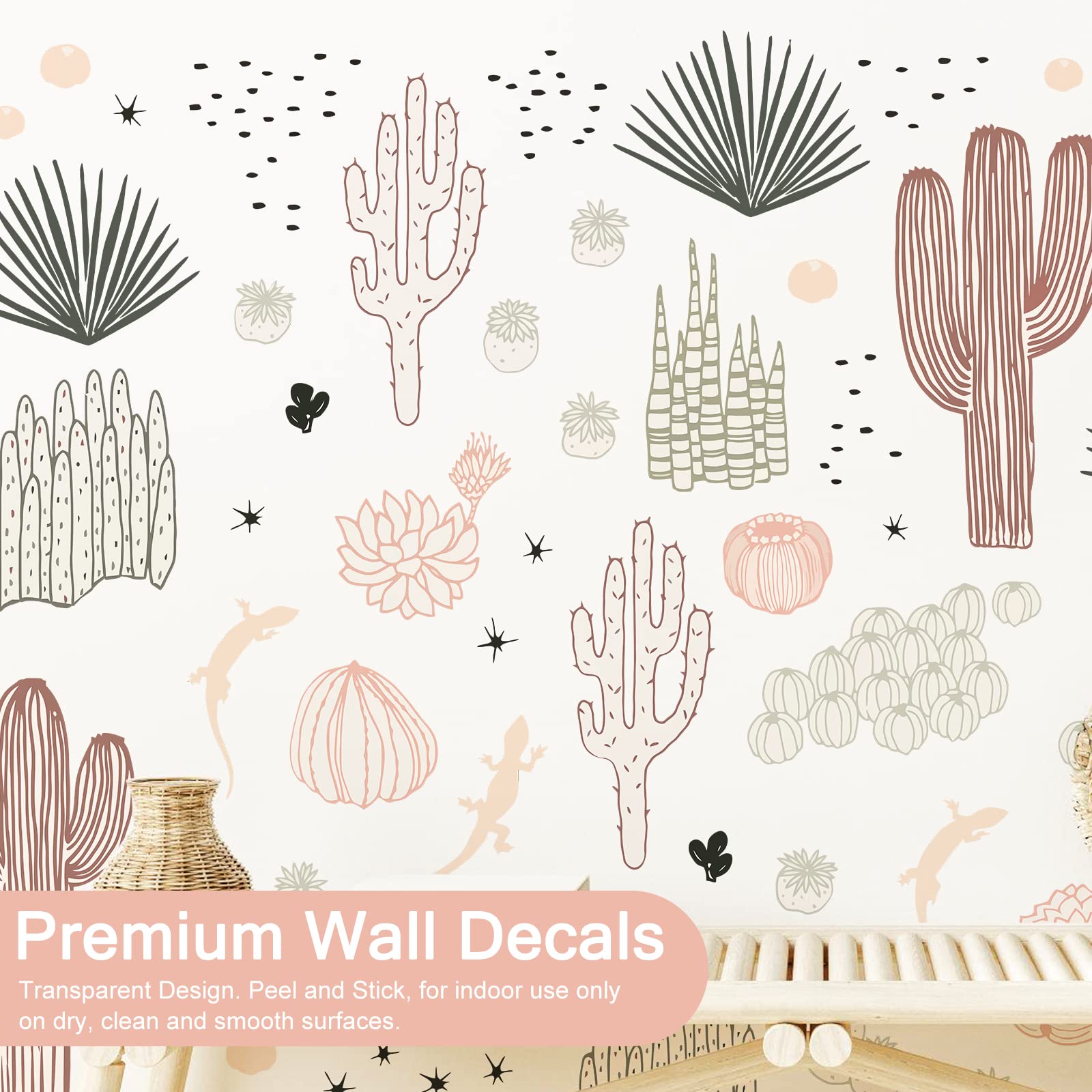 iinuu cactus wall sticker living room: versatile designs elevate your social space