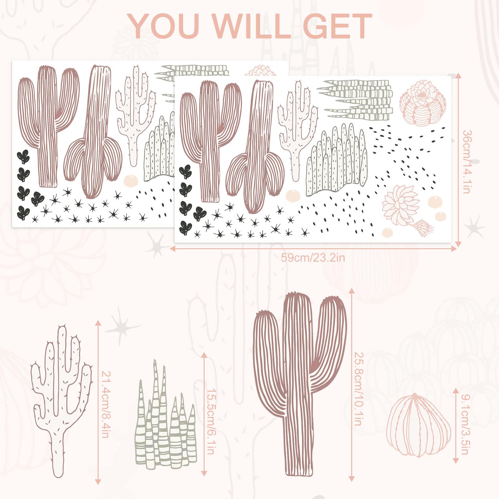 iinuu cactus wall sticker waterproof: long-lasting decor for any room