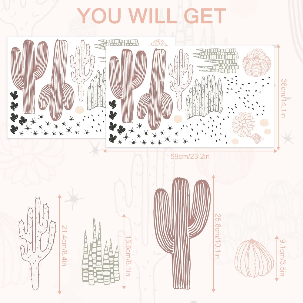 iinuu cactus wall sticker waterproof: long-lasting decor for any room